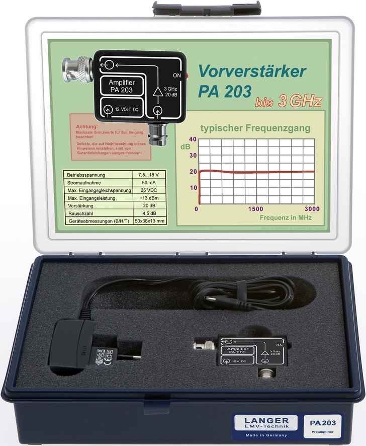 PA 203 BNC set, 前置放大器(100KHz-3GHz)